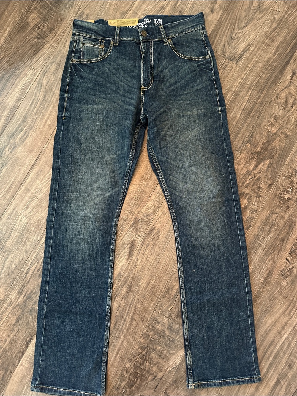 Wrangler Men’s Jeans - Dark Indigo Straight Slim Boot